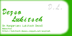 dezso lukitsch business card